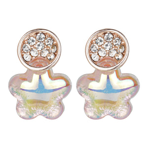 Iridescent Star Flower Shaped Earrings