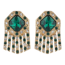 Load image into Gallery viewer, TRIBAL ZONE CLASSIC GREEN DIAMOND STUD EARRING