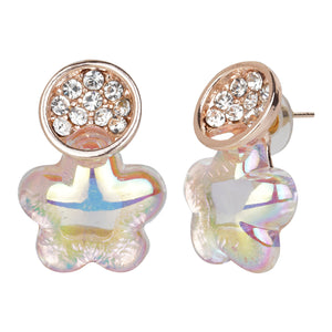 Iridescent Star Flower Shaped Earrings