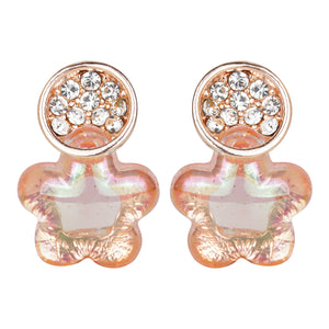 Iridescent Star Flower Shaped Earrings