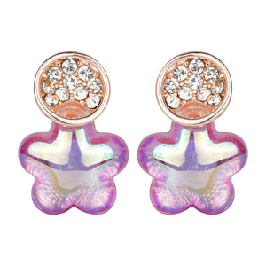 Iridescent Star Flower Shaped Earrings