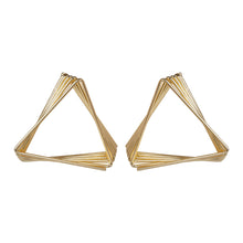 Load image into Gallery viewer, Gold/Silver geometric triangle earrings