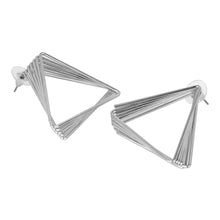 Load image into Gallery viewer, Gold/Silver geometric triangle earrings