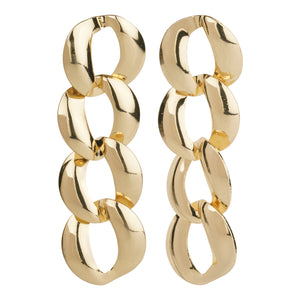 TRIBAL ZONE GOLDEN CIRCULAR LINKED CHAIN DROP EARRING