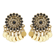 Load image into Gallery viewer, Antique Gold Coin Drop Earrings