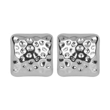 Load image into Gallery viewer, Gold/Silver cube-shaped textured earrings