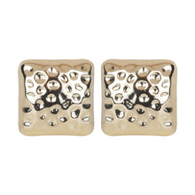 Load image into Gallery viewer, Gold/Silver cube-shaped textured earrings