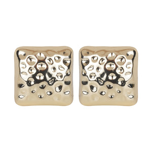 Gold/Silver cube-shaped textured earrings