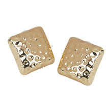 Load image into Gallery viewer, Gold/Silver cube-shaped textured earrings