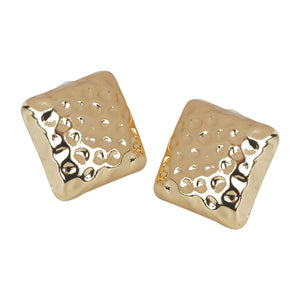 Gold/Silver cube-shaped textured earrings