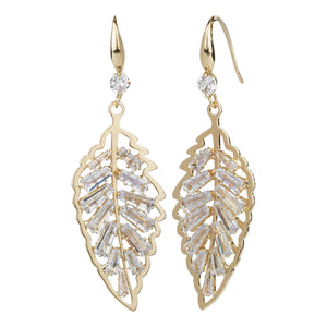 TIRBAL ZONE DAIMOND LEAF DROP EARRING