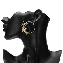 Load image into Gallery viewer, TRIBAL ZONE GOLDEN BUTTERFLY HOOP EARRING