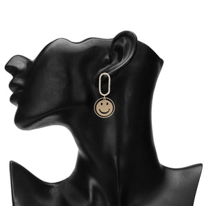 TRIBAL ZONE GOLDEN CHARMING SMILE DROP EARRING