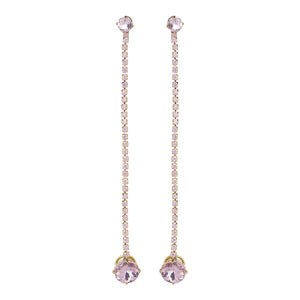 Long Diamond Drop Earrings
