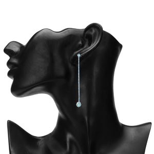 Long Diamond Drop Earrings