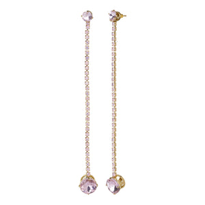 Long Diamond Drop Earrings