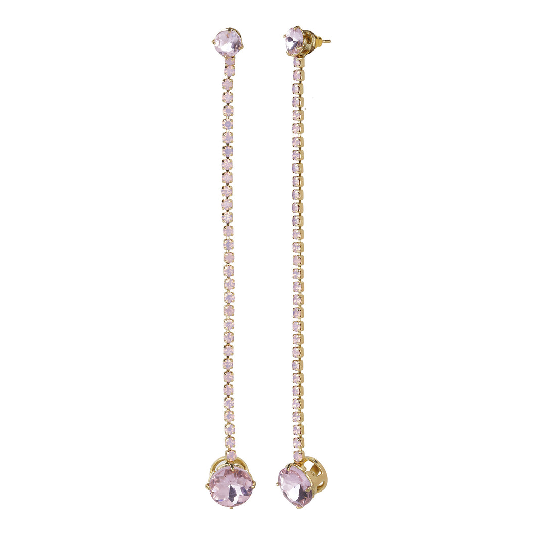 Long Diamond Drop Earrings