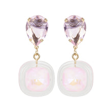Load image into Gallery viewer, Pink Crystal Drop Earrings
