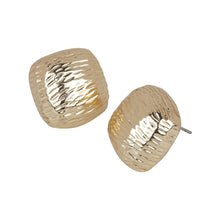 Load image into Gallery viewer, Textured Gold/Silver Square Stud earrings
