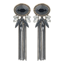 Load image into Gallery viewer, TIBAL ZONE BLACK DROP EARRING