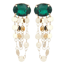 Load image into Gallery viewer, TRIBAL ZONE GREEN DAIMOND HANGING EARRING