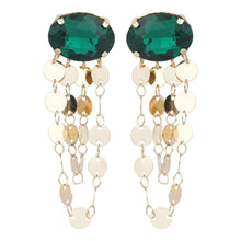 Load image into Gallery viewer, TRIBAL ZONE GREEN DAIMOND HANGING EARRING