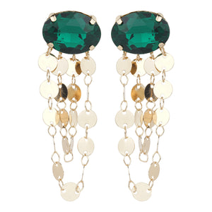 TRIBAL ZONE GREEN DAIMOND HANGING EARRING