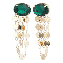 Load image into Gallery viewer, TRIBAL ZONE GREEN DAIMOND HANGING EARRING