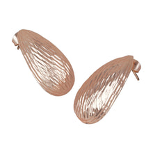 Load image into Gallery viewer, Ribbed Rose Gold Drop Studs