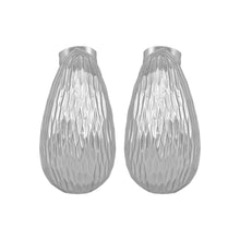 Load image into Gallery viewer, Ribbed Silver Drop Studs