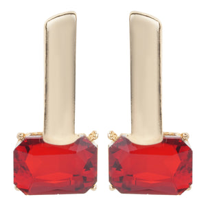 TRIBAL ZONE RED DAIMOND HOOP EARRING