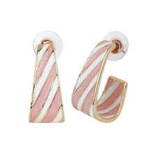 Load image into Gallery viewer, Striped Design Gold Accent Earrings