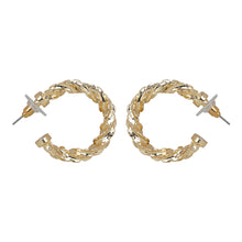 Load image into Gallery viewer, Classic Gold/Silver twisted hoop earrings
