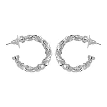 Load image into Gallery viewer, Classic Gold/Silver twisted hoop earrings