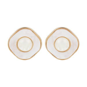 Elegant Mother of Pearl Stud Earrings