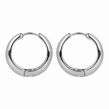Load image into Gallery viewer, Classic Polished Silver Hoop Earrings