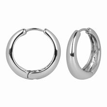 Load image into Gallery viewer, Classic Polished Silver Hoop Earrings
