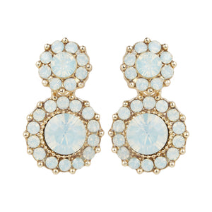 Classic Blue/Pink Earrings with pearl accents