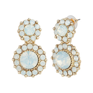 Classic Blue/Pink Earrings with pearl accents