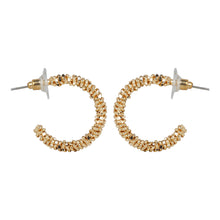 Load image into Gallery viewer, Textured Beaded Hoop Earrings