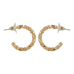 Textured Beaded Hoop Earrings