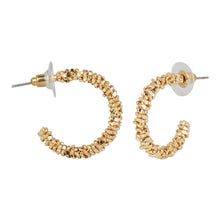 Load image into Gallery viewer, Textured Beaded Hoop Earrings