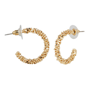 Textured Beaded Hoop Earrings