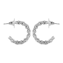 Load image into Gallery viewer, Textured Beaded Hoop Earrings