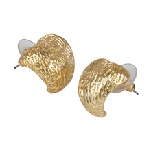 Load image into Gallery viewer, Gold/Silver heart-shaped textured earrings