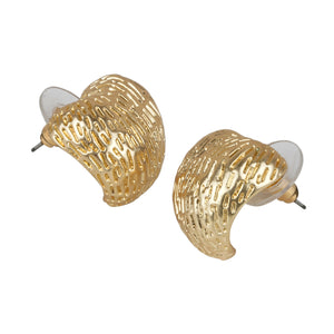 Gold/Silver heart-shaped textured earrings