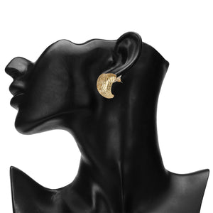 Gold/Silver heart-shaped textured earrings