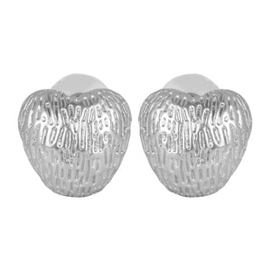 Gold/Silver heart-shaped textured earrings