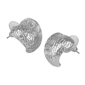 Gold/Silver heart-shaped textured earrings