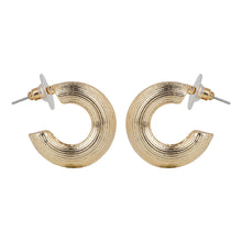 Load image into Gallery viewer, Classic Gold/Silver textured hoop earrings